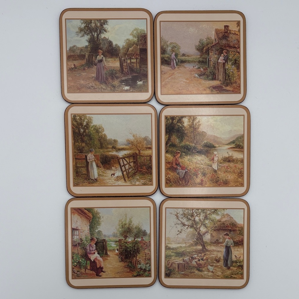 Pimpernel Acrylic Coasters COUNTRY LIFE Original Box Set of 6